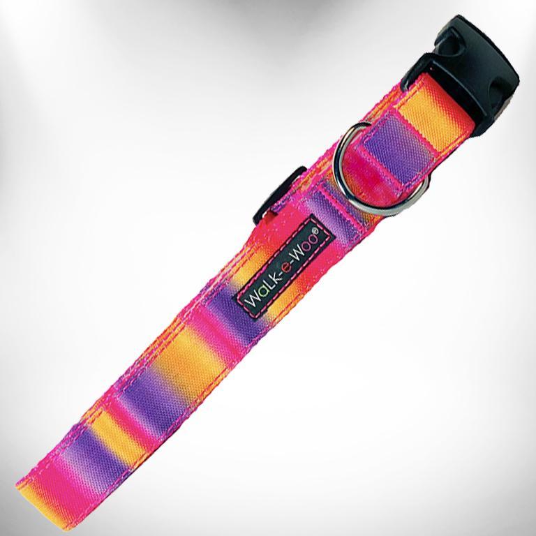 WaLk-e-Woo Dog Collar, Tie Dye Pink/Purple, X-Small