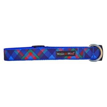 WaLk-e-Woo Dog Collar, Royal Plaid, Large