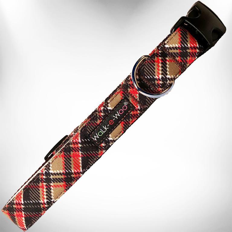 WaLk-e-Woo Dog Collar, Gatsby Plaid, X-Small