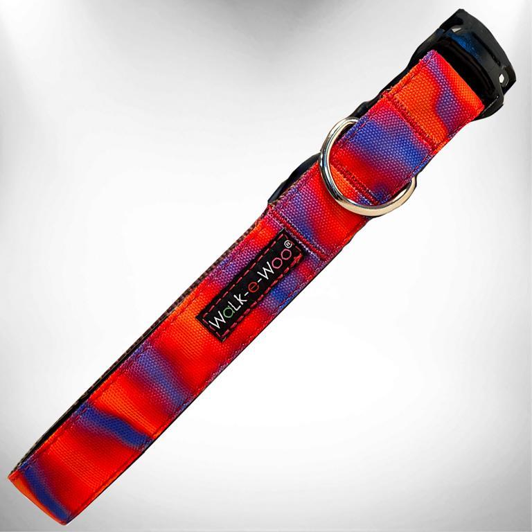 WaLk-e-Woo Dog Collar, Ombre Red/Purple, Small