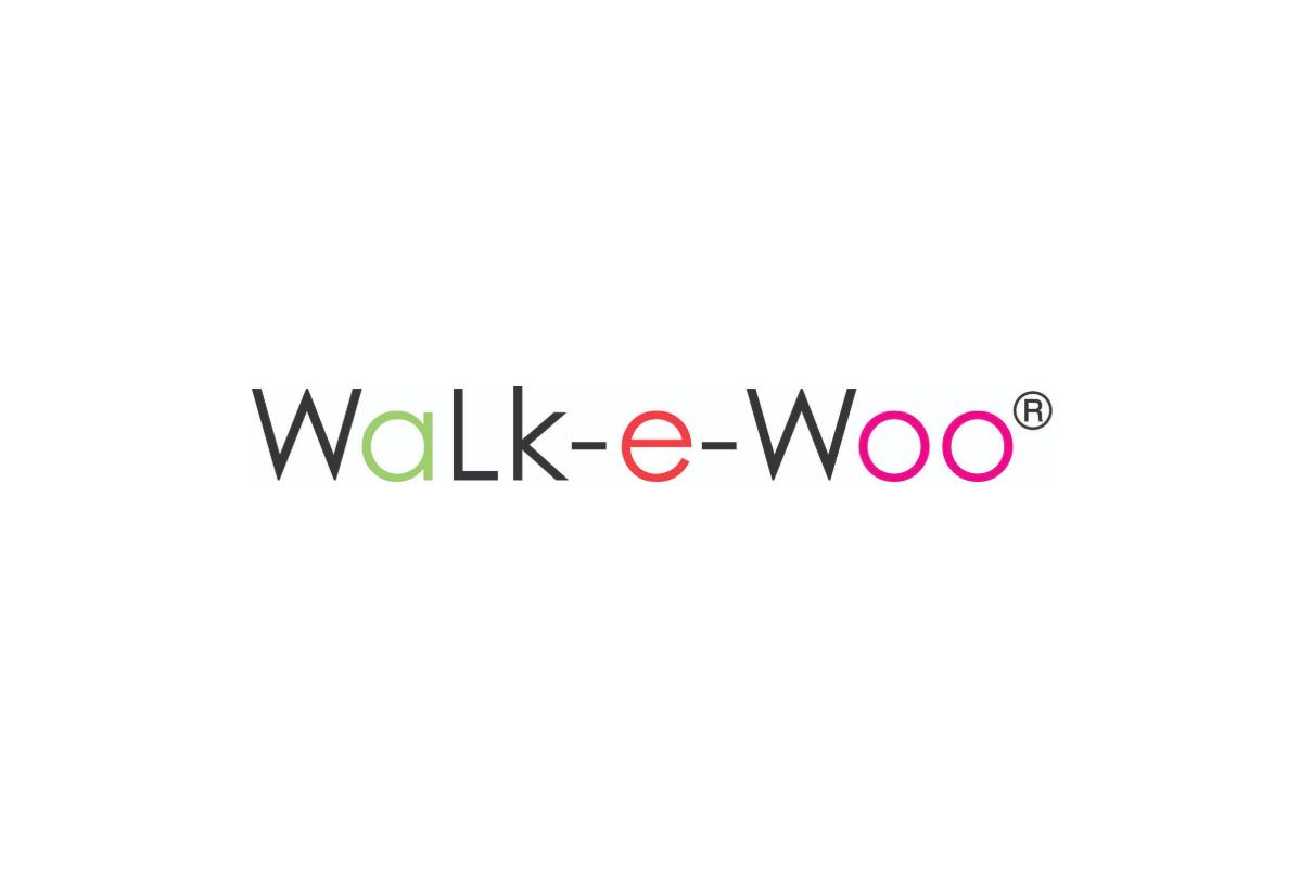 WaLk-e-Woo Dog Collar, Blue/Brown Dot, Large