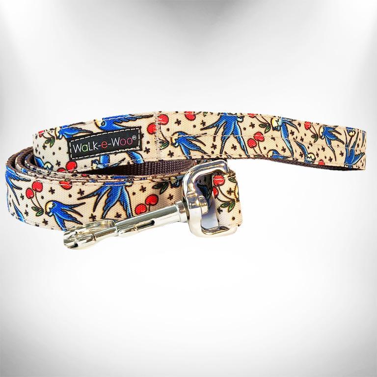 WaLk-e-Woo Dog Lead, Bluebird & Cherry