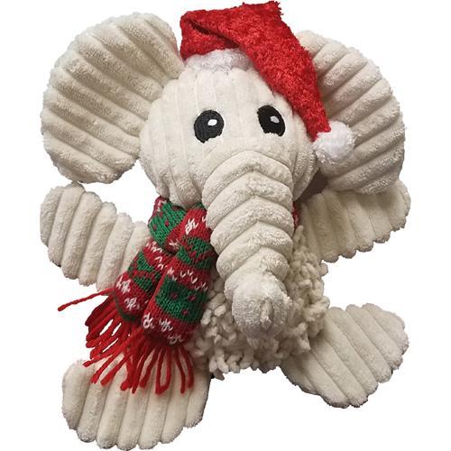 Petlou Christmas Natural Elephant Dog Toy, 10-in