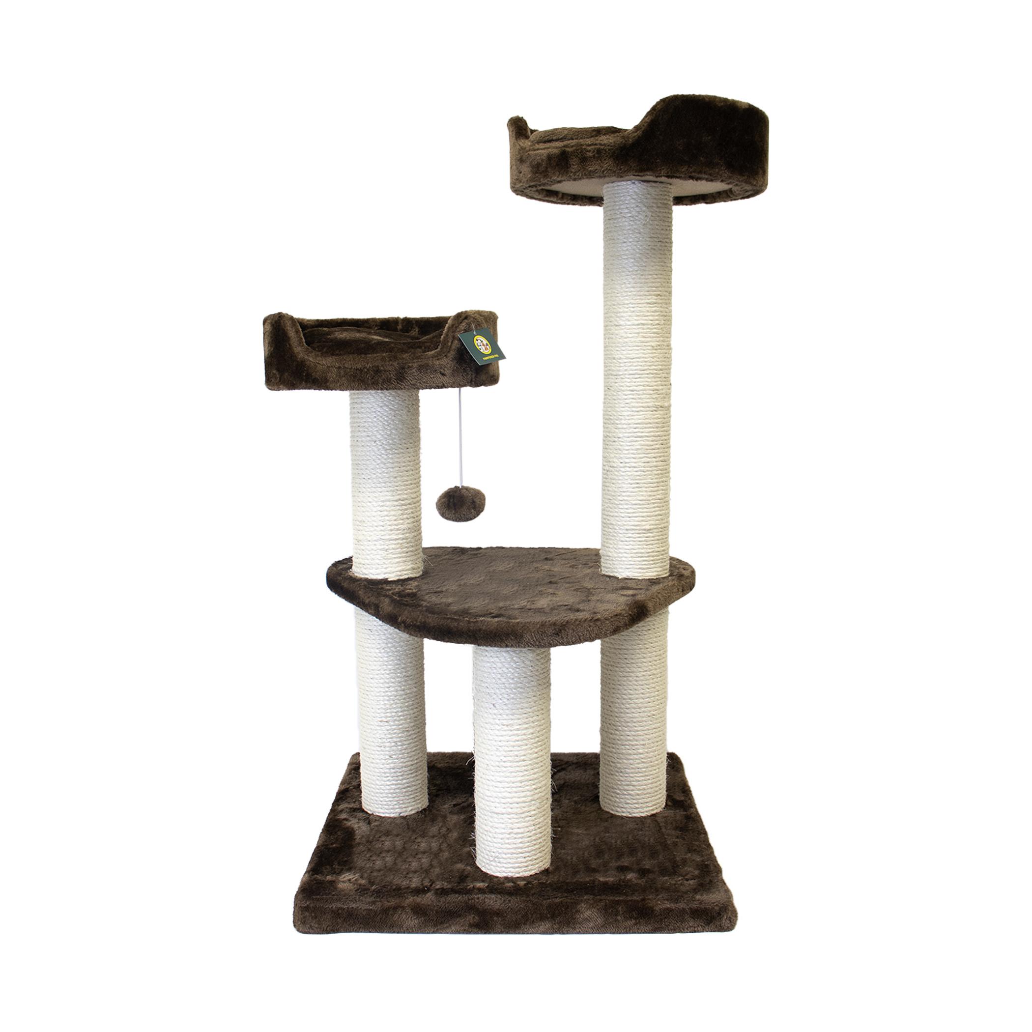 Pampered Pal 3-Tier Cat Scratching Post, Brown, 36-in