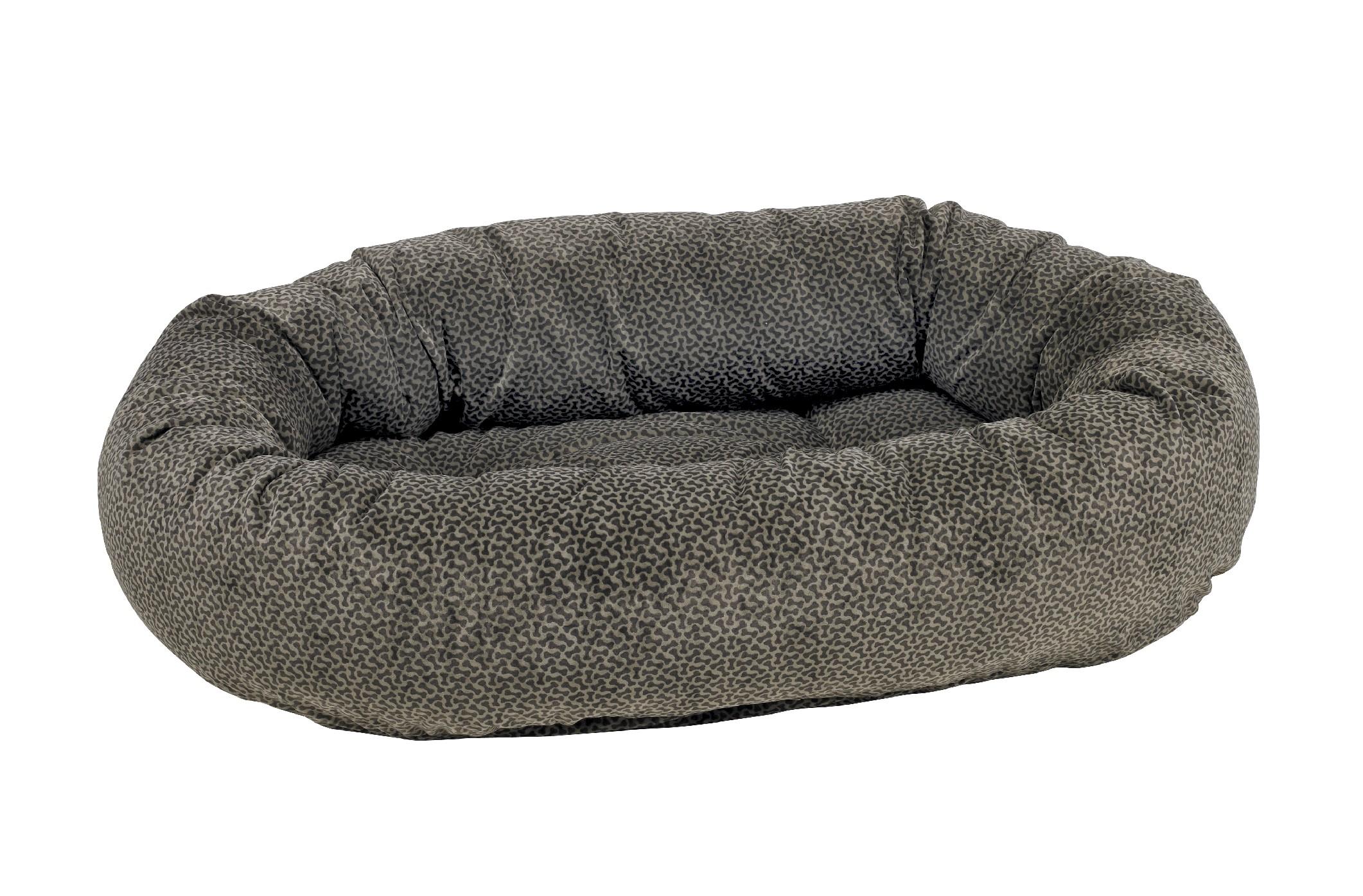 Bowsers Donut Pet Bed, Pewter Bones