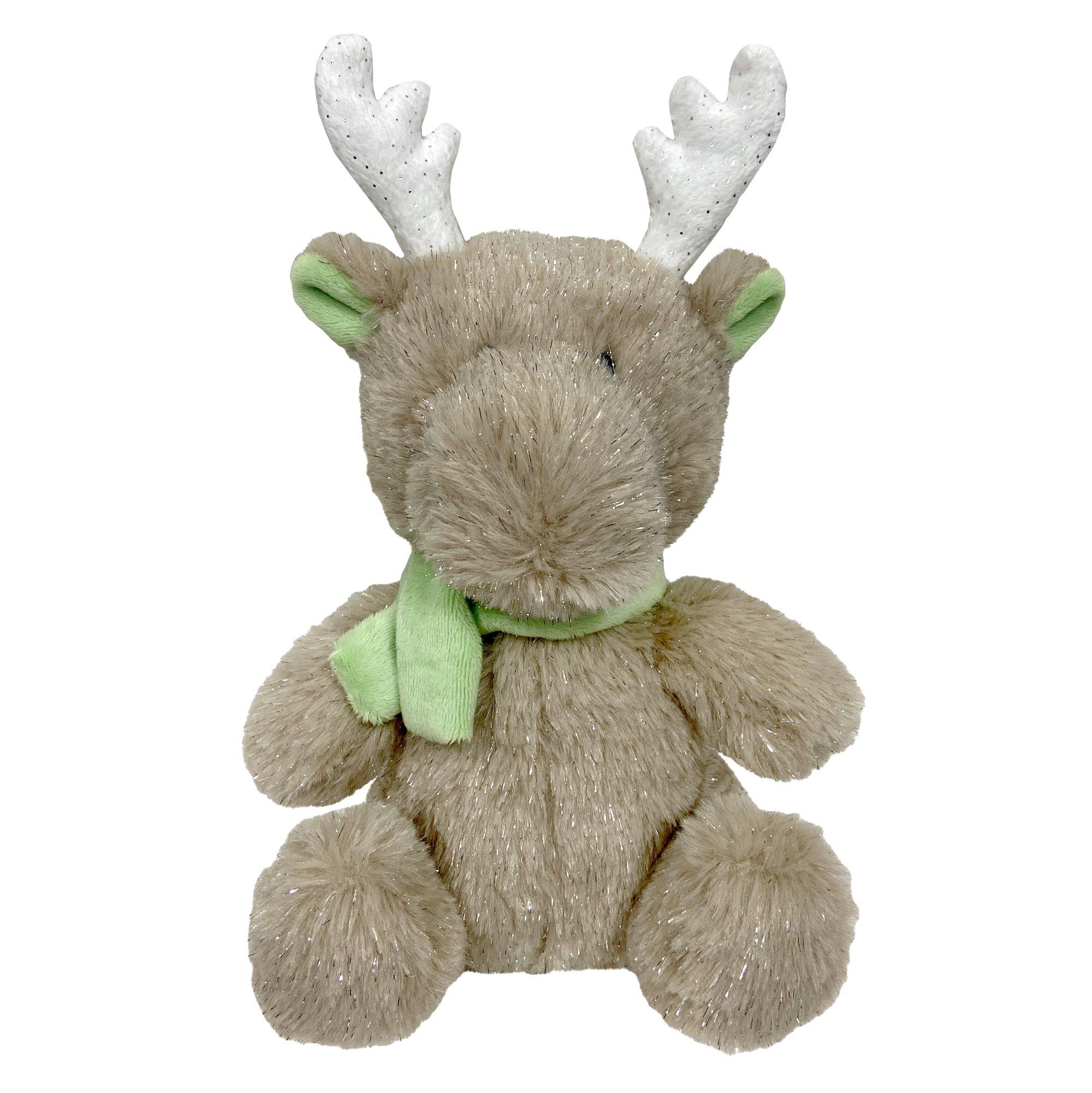 foufouBRANDS Holiday Winter Sparkle Plush Moose Dog Toy