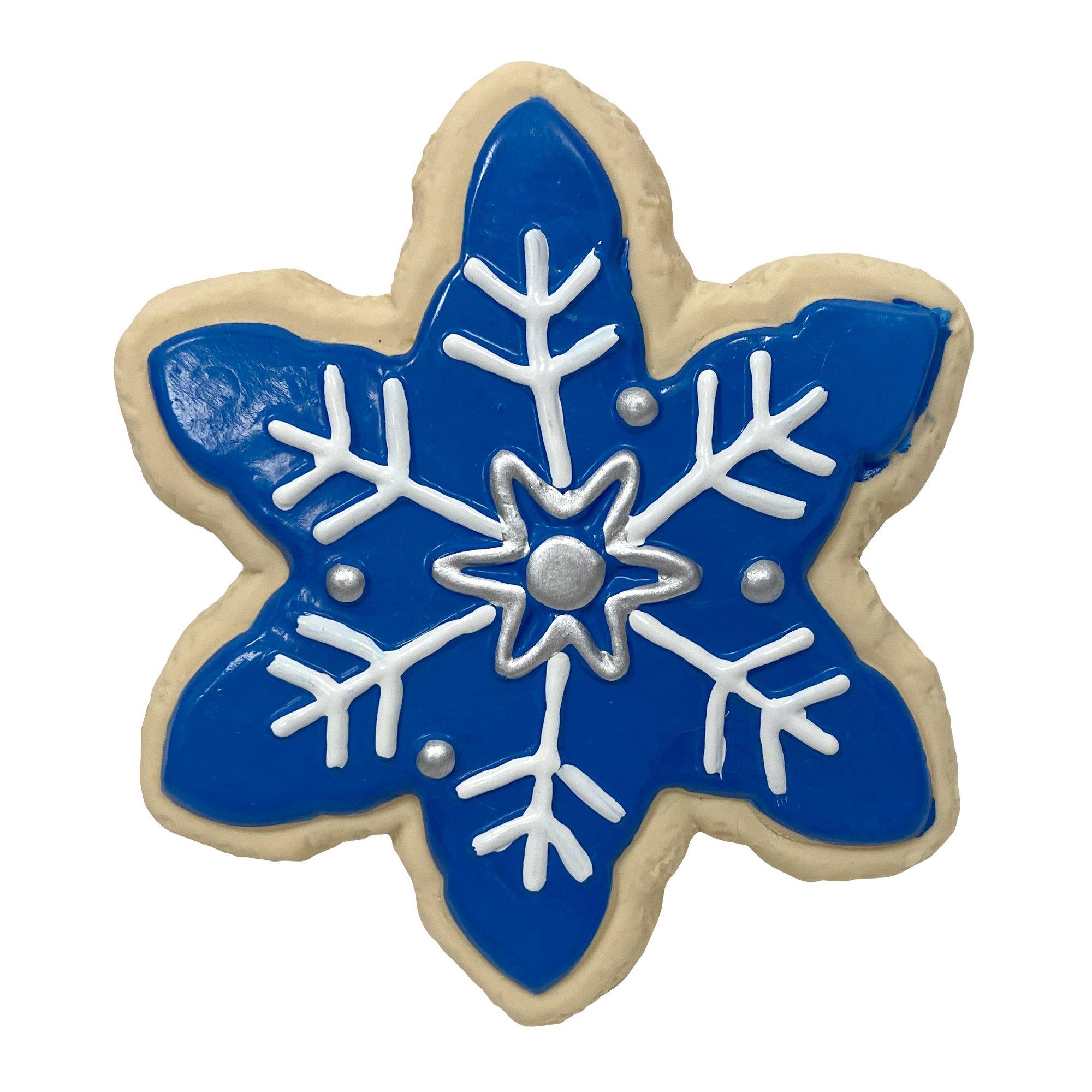 foufouBRANDS Holiday Sugar Cookie Chew Snowflake Latex Dog Toy, 4-in