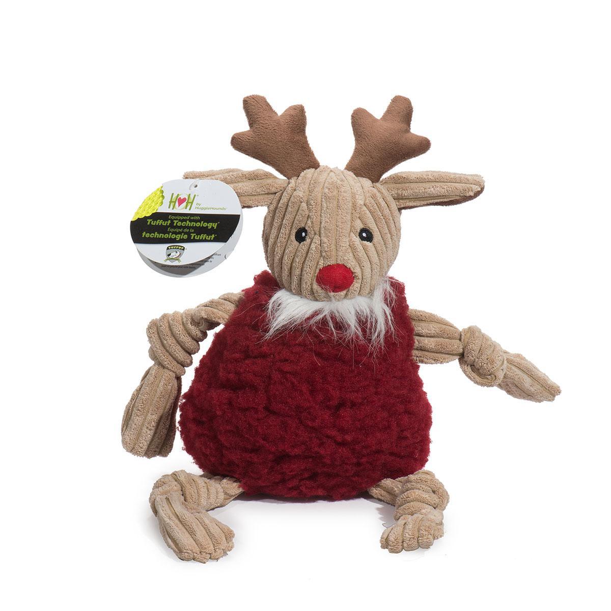 HuggleHounds Knottie Reindeer Dog Toy, Large