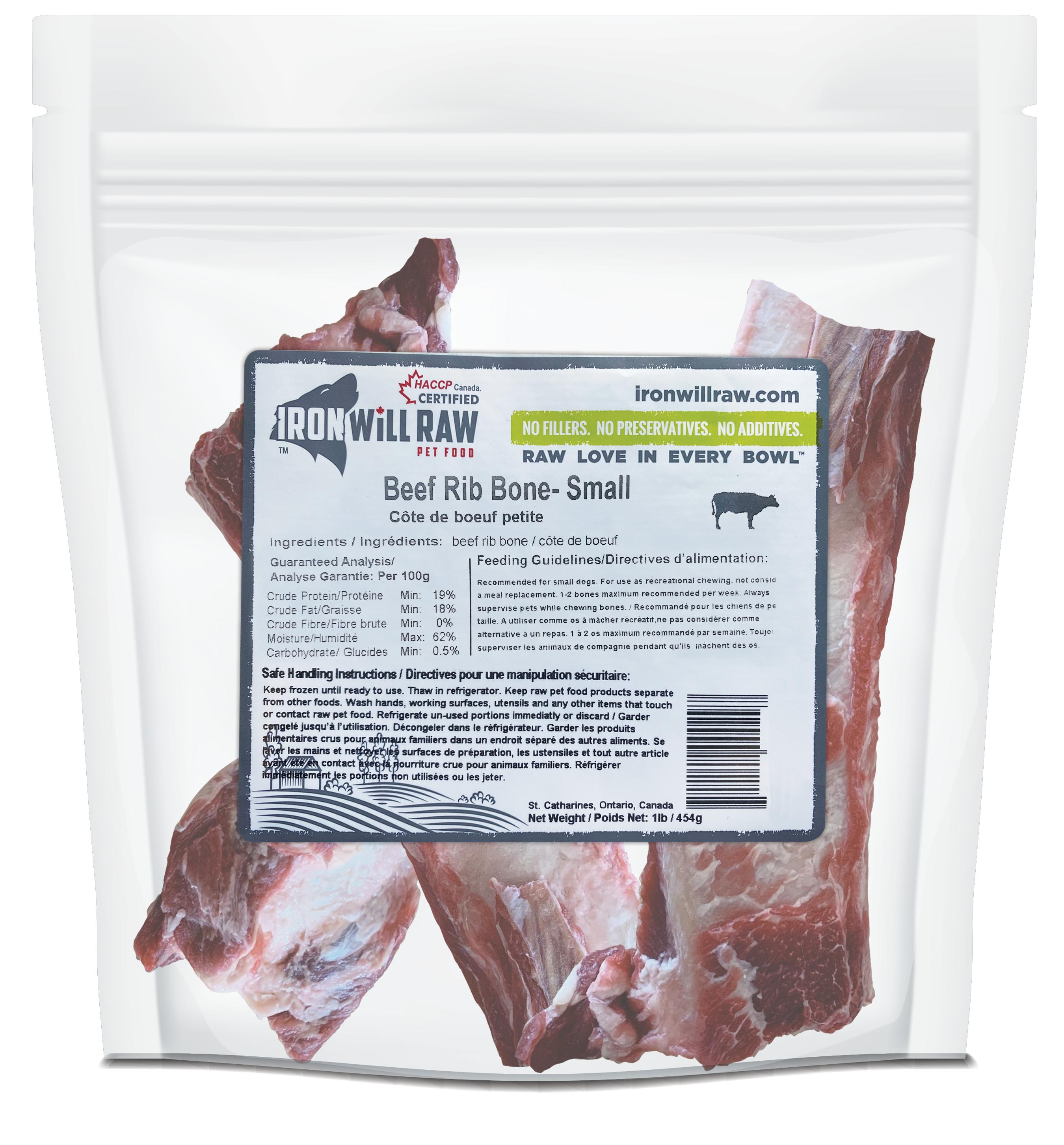 Iron Will Raw Beef Rib Bone Frozen Dog Food