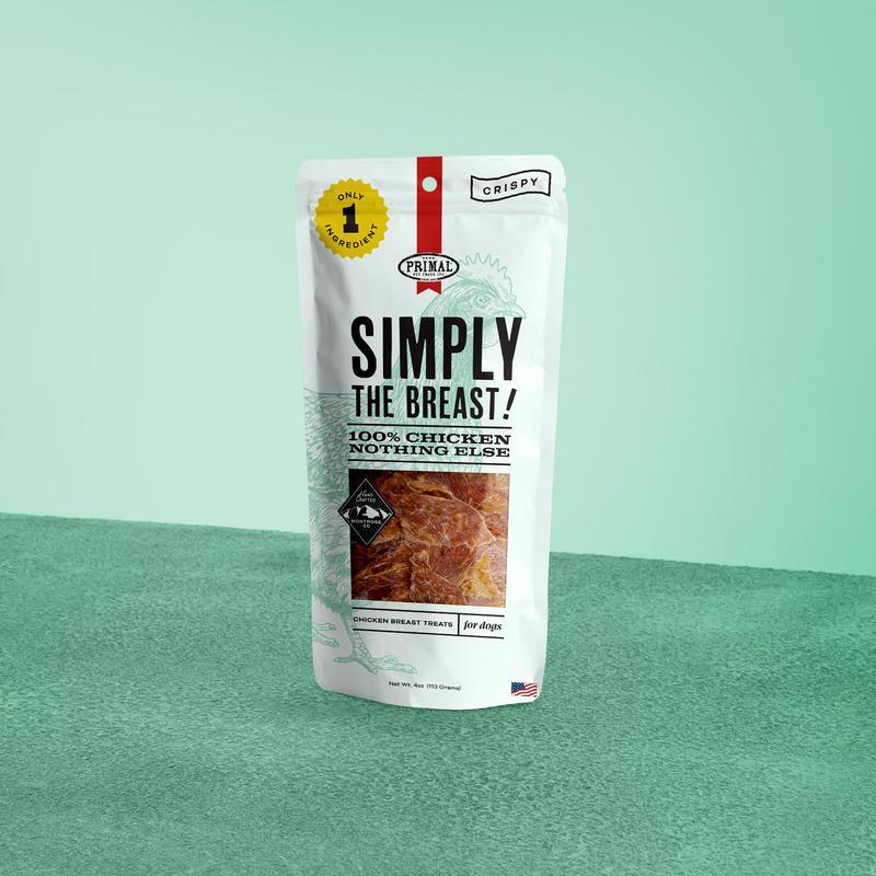 Primal Simply The Breast! Chicken Breast Dog Treats, 4-oz (**)