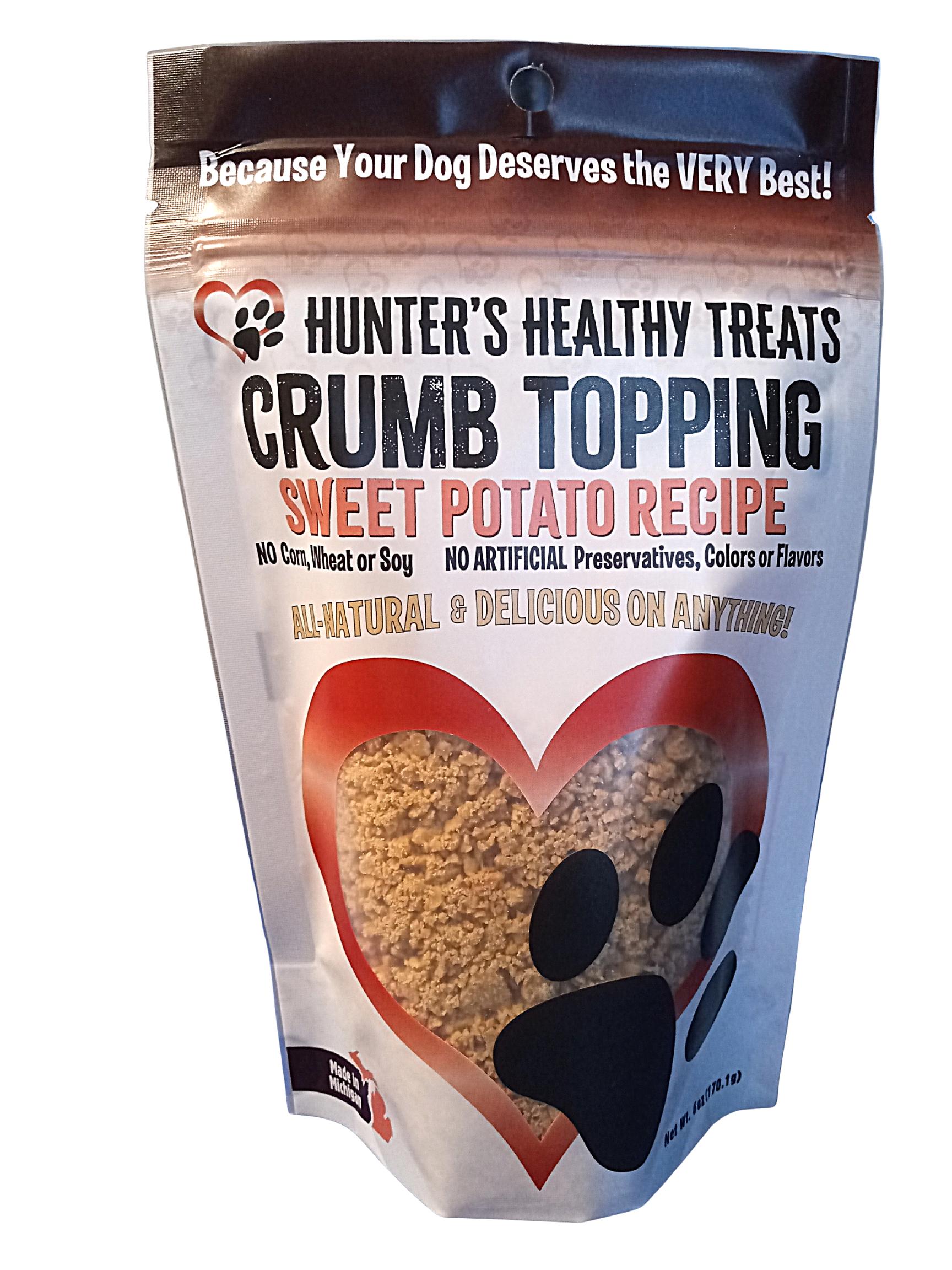 Hunter's Healthy Treats Sweet Potato Crumb Topping Dog Treats, 6-oz