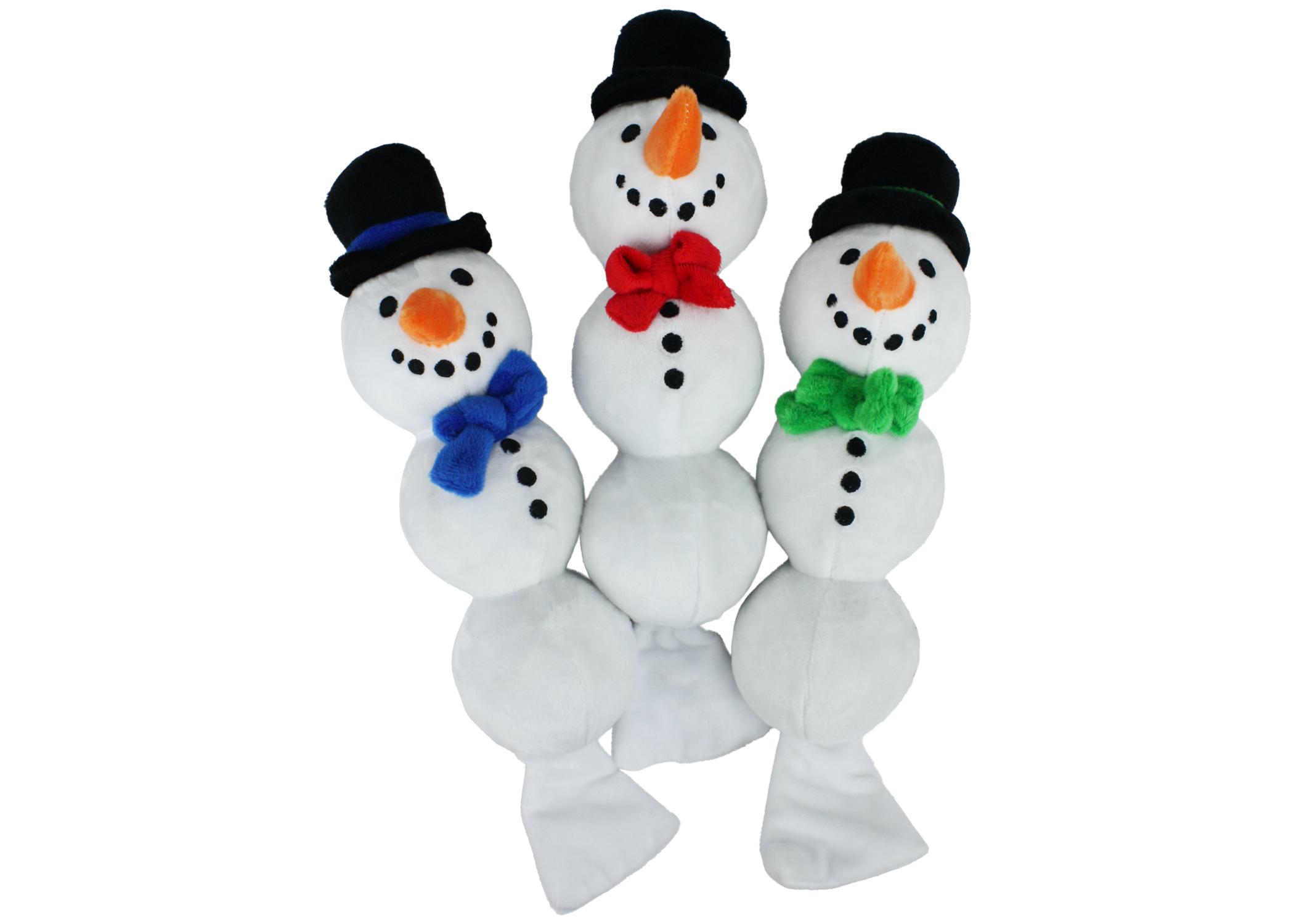 Multipet Holiday Snowman with Snowballs Dog Toy