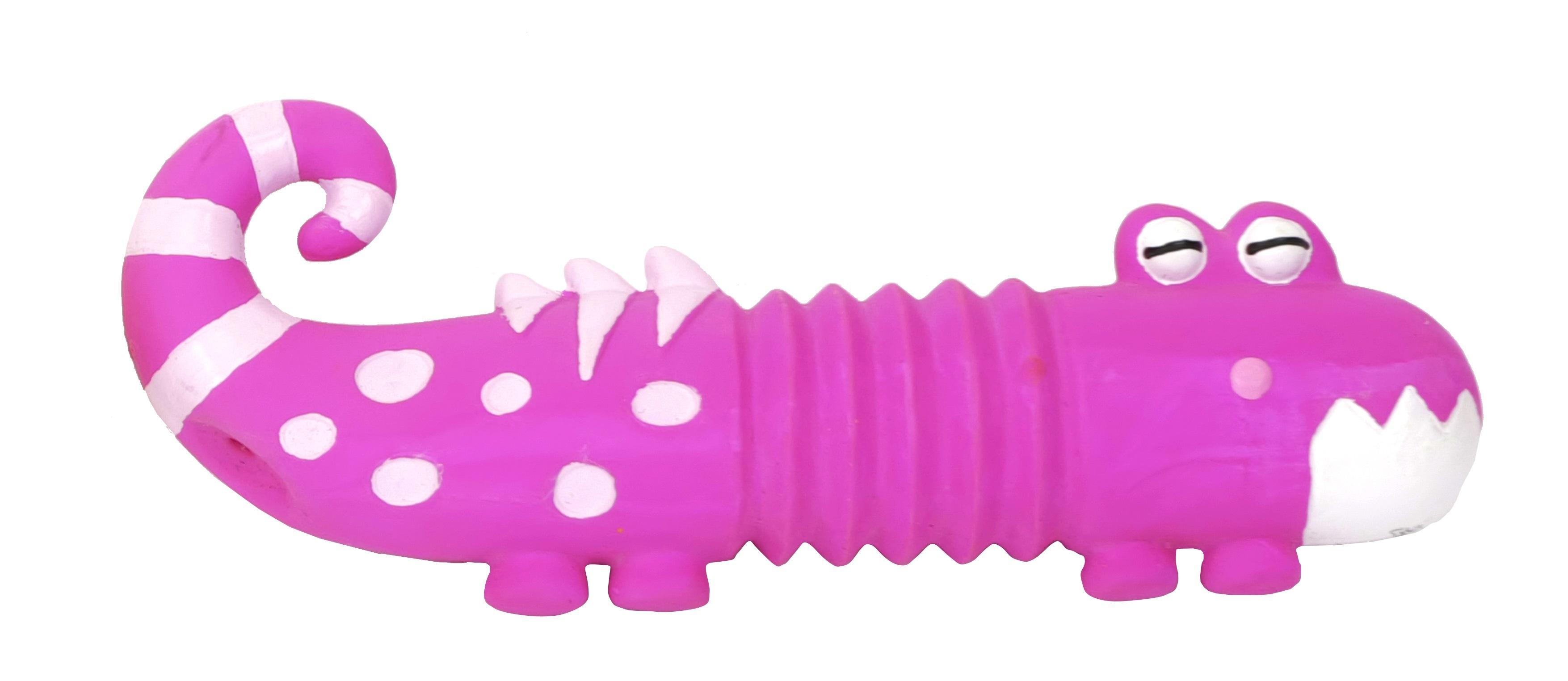 Bud'z Lizzard with Squeaker Latex Dog Toy, Pink, 8-in