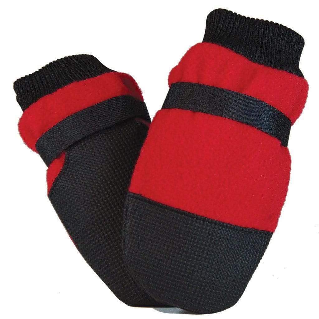 Muttluks Hott Doggers Dog Boots, Red, Set of 4, Medium