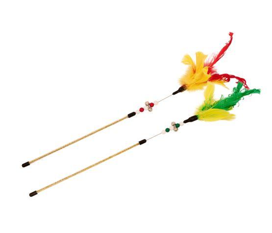 Bud'z Budgie Jar Feather Cat Toy, 17-in