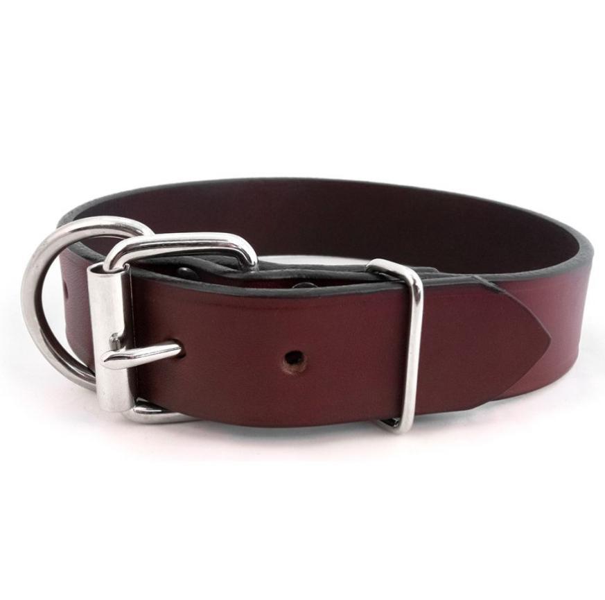 Auburn Leathercrafters Tuff Stuff Dog Collar, Burgundy, 1-in x 20-in