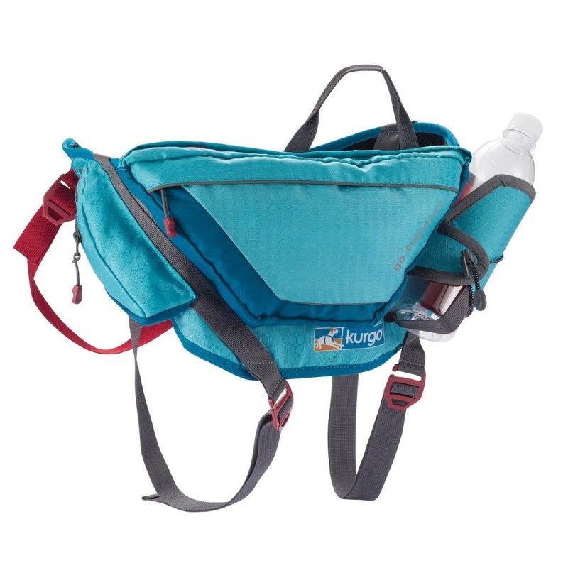 Kurgo Long Hauler Joring Pack Belt, Coastal Blue