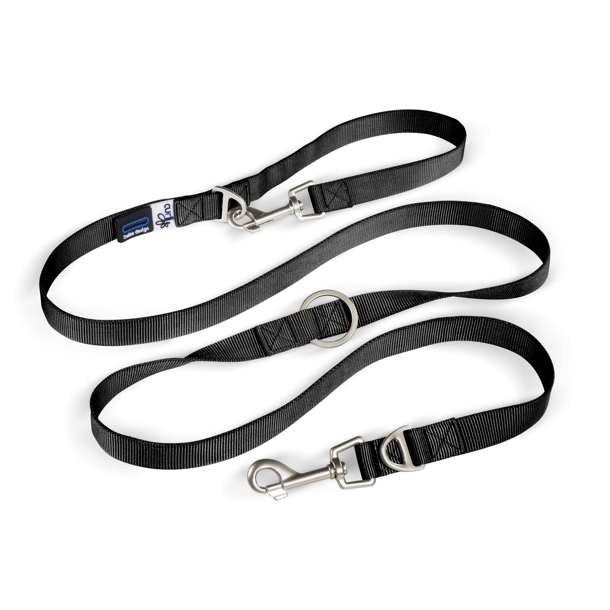 Curli Nylon Adjustable Dog Leash, Black, Medium