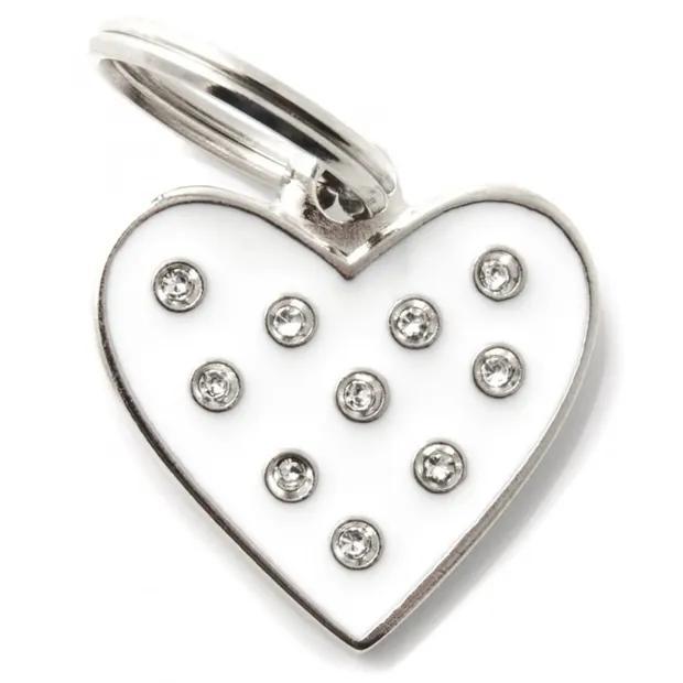 MyFamily Heart Strass Pet ID Tag, White