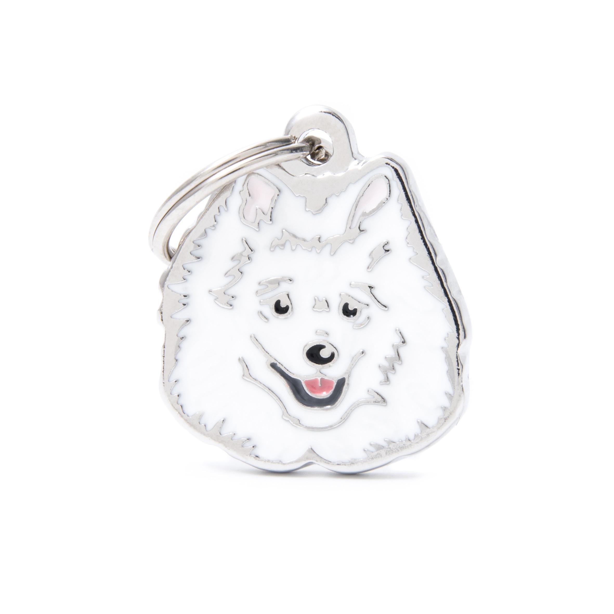 MyFamily Friends Italian Spitz Pet ID Tag, White, Medium