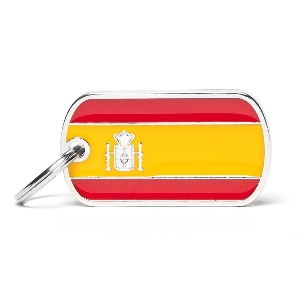 MyFamily Flags Spanish Pet ID Tag, Medium (Size: Medium)
