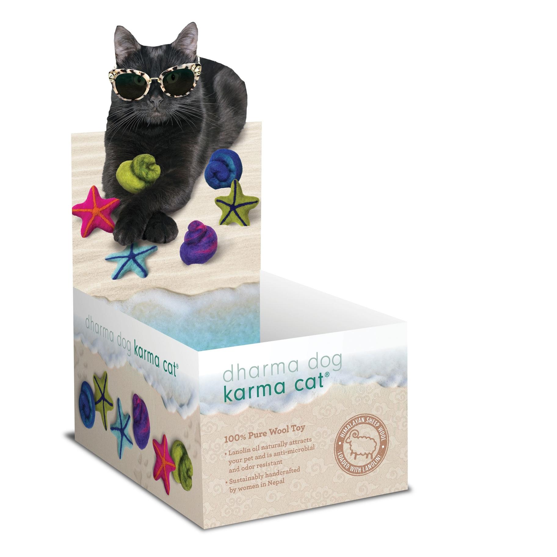 Dharma Dog Karma Cat Beach Wool Cat Toy, Assorted, 1-count