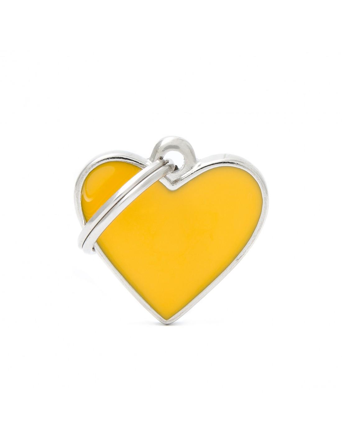 MyFamily Heart Pet ID Tag, Yellow, Small