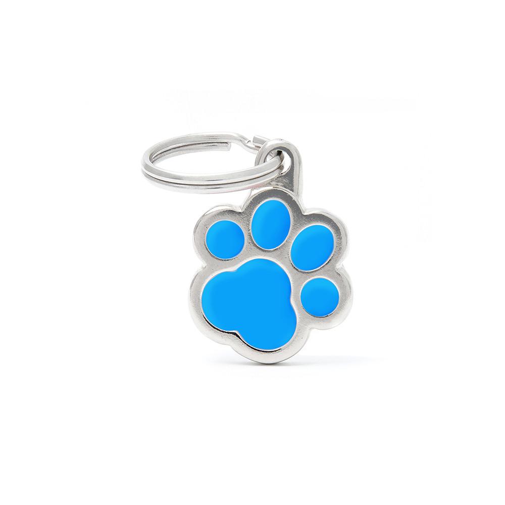 MyFamily Classic Paw Pet ID Tag, Light Blue, Medium