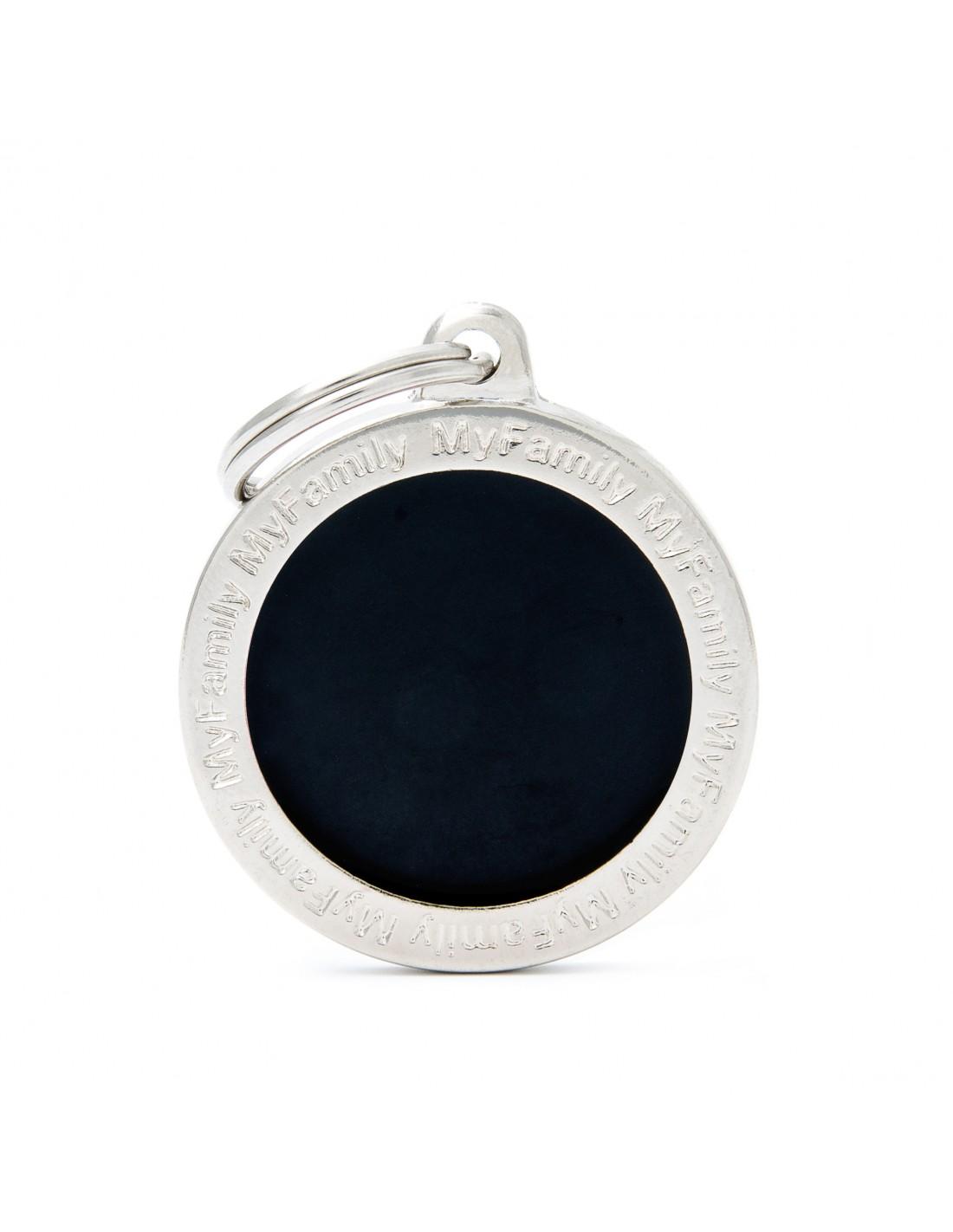 MyFamily Circle Pet ID Tag, Black, Big