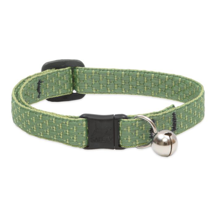 Lupine Pet Eco Safety Collar with Bell for Cats, Moss, 1/2-in x 8-12-in