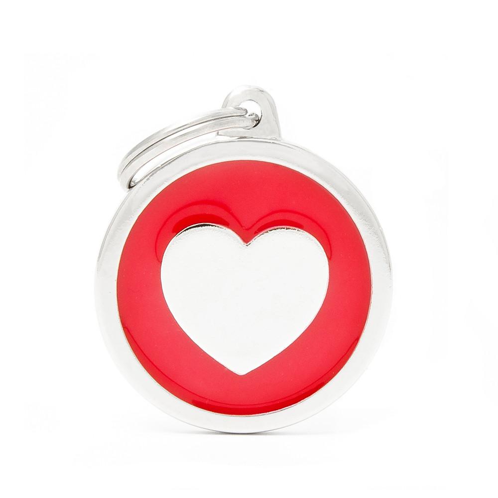 MyFamily Circle Heart Pet ID Tag, Red, Big