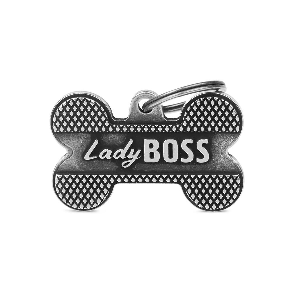MyFamily Bronx Bone Lady Boss Pet ID Tag