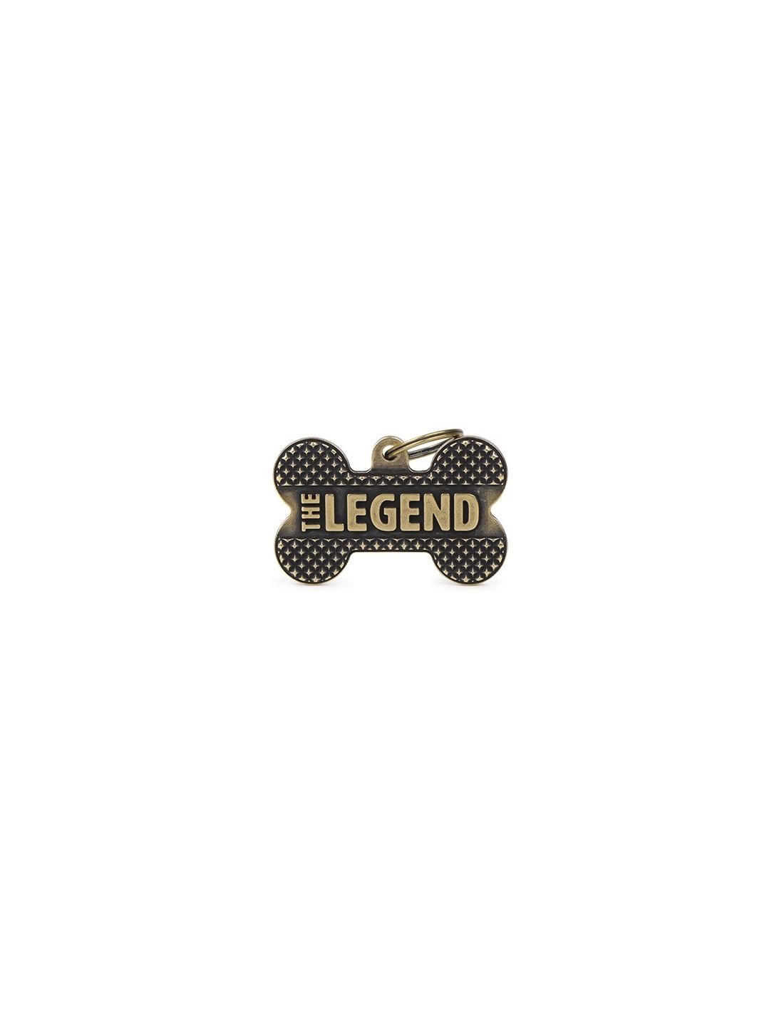 MyFamily Bronx Bone Legend English Brass Pet ID Tag, X-Large