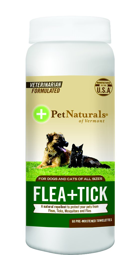 Pet Naturals Flea + Tick Repellent Wipes for Dogs & Cats, 60 count (**)
