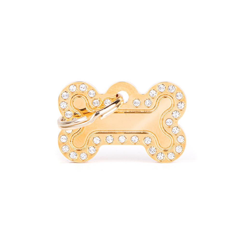 MyFamily Glam Bone Pet ID Tag, Gold, Small