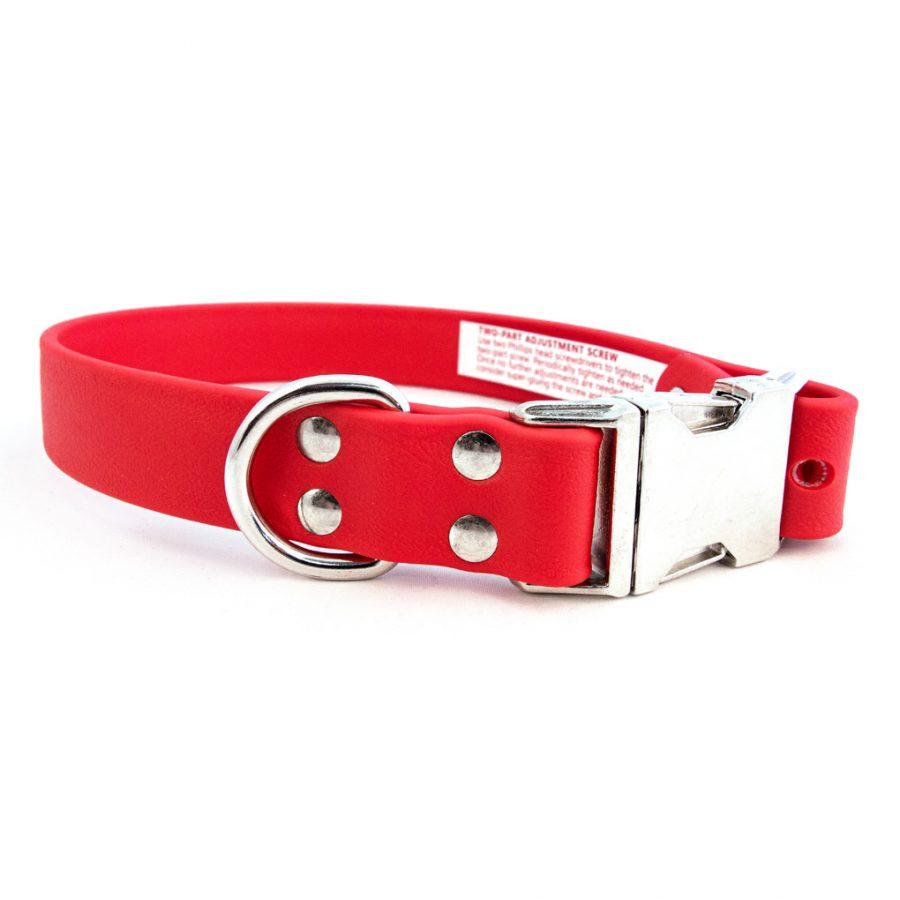 Auburn Leathercrafters Sparky's Choice Side-Release Buckle Dog Collar, Red, 3/4-in x 14-in