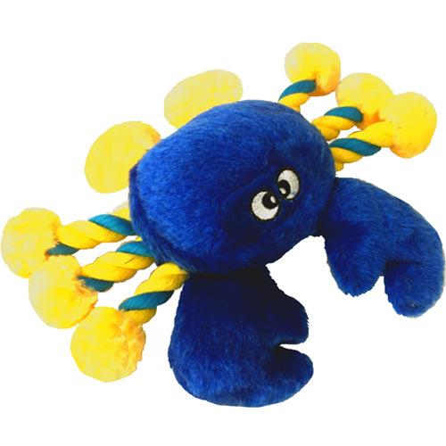 Petlou Crab Plush with Rope Dog Toy, 8-in