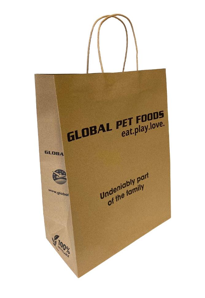 Global Pet Foods Branded Paper Bag Large (100/cs) -GPFD Item #2000410