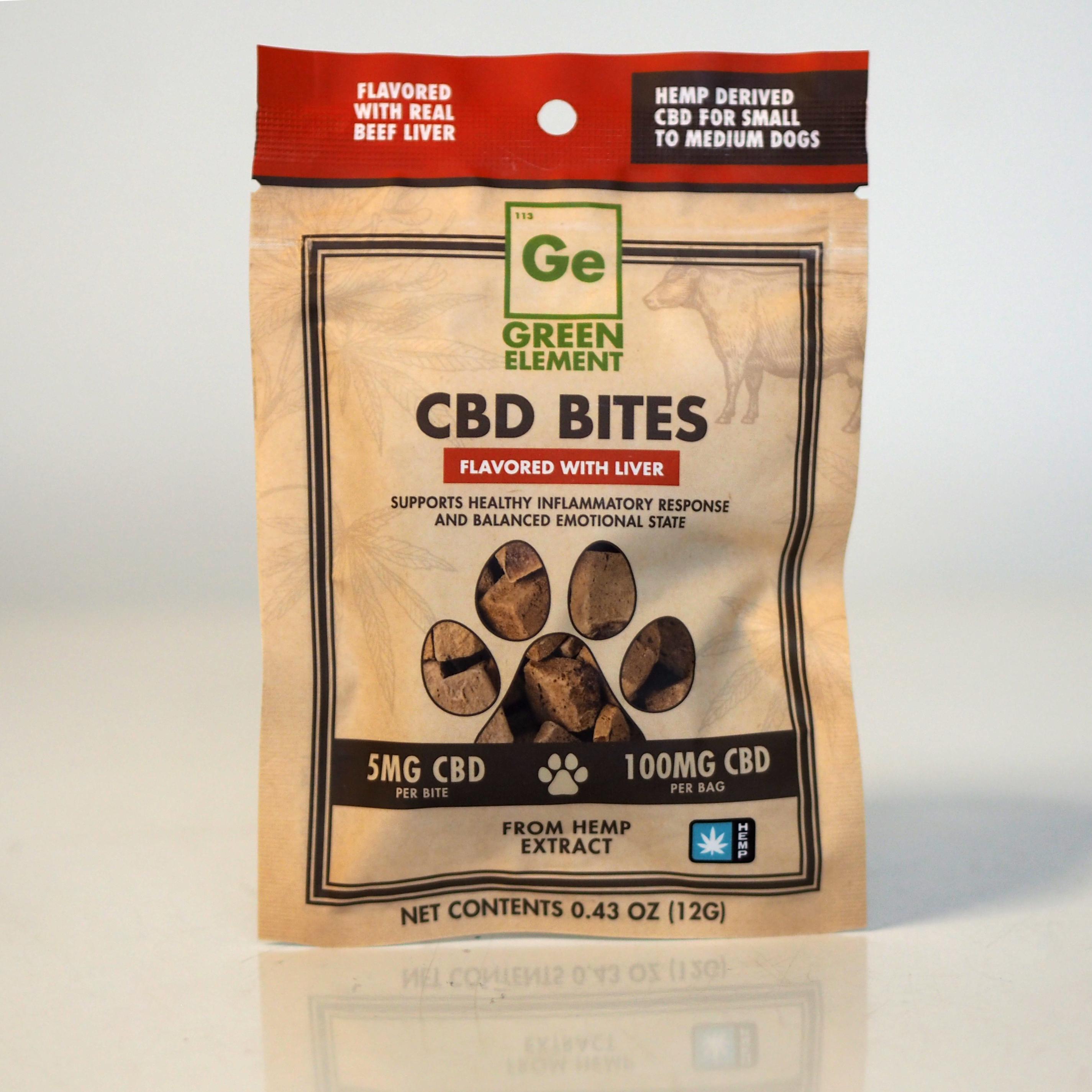 Green Element Alternative Supplement Bites Flavored with Liver for Small to Medium Dogs, 5mg
