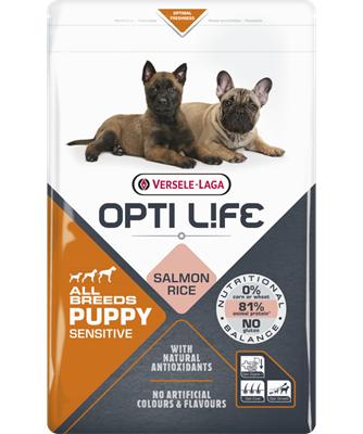 Versele-Laga Opti Life Sensitive Salmon Rice Puppy Dry Dog Food, 1-kg
