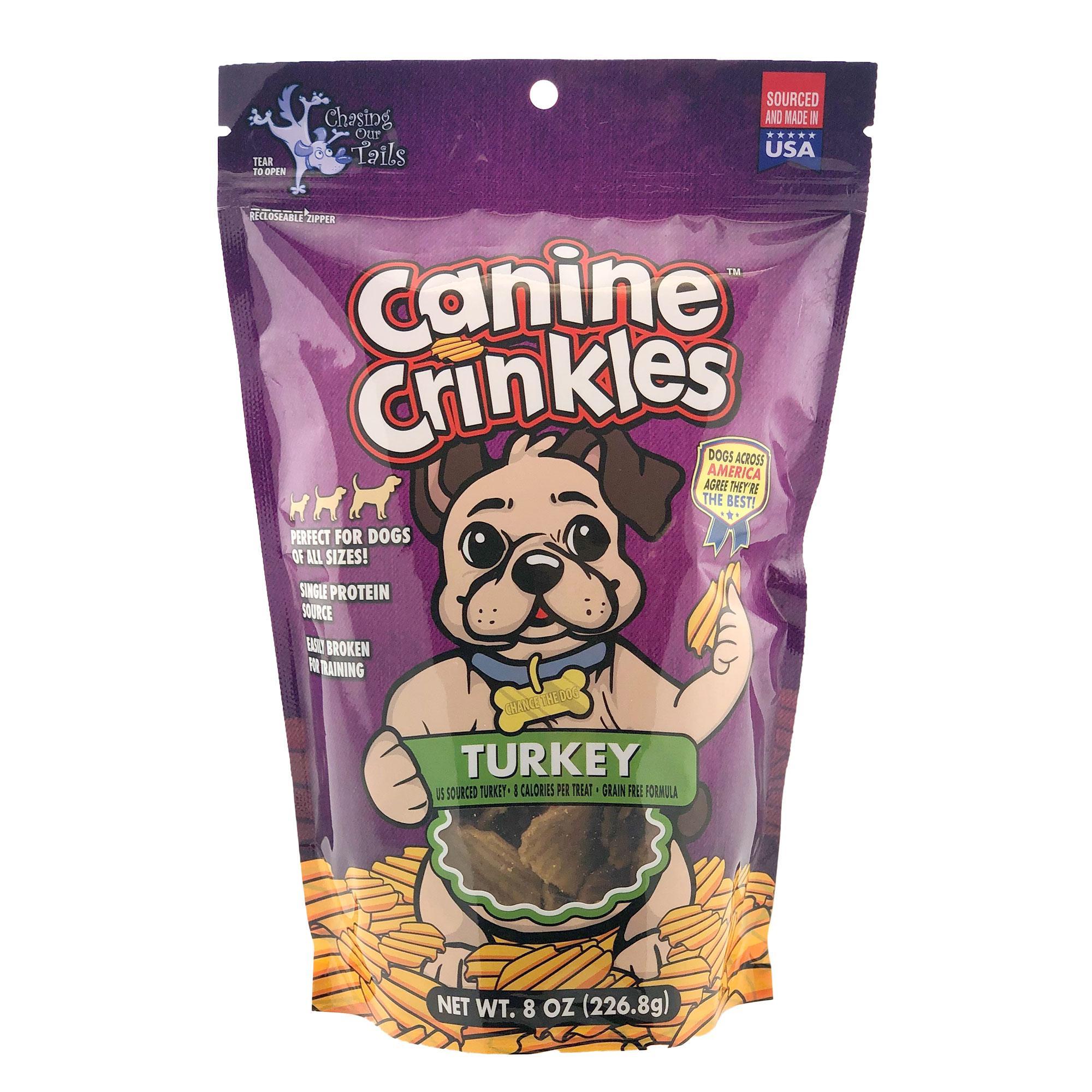 Chasing Our Tails Canine Crinkles Turkey Dog Treats, 8-oz
