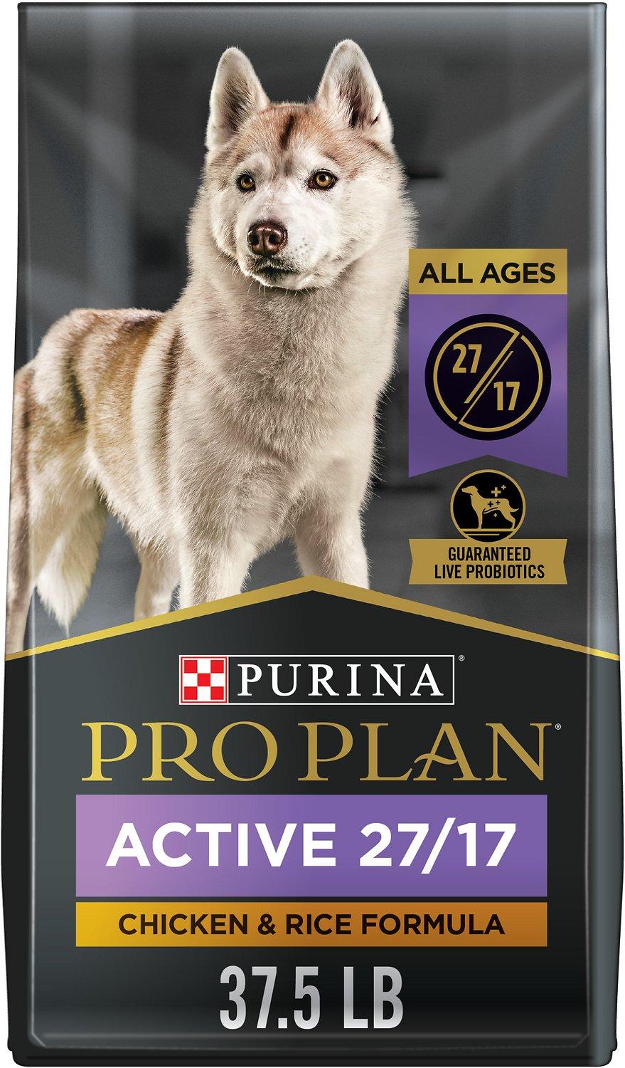 Purina Pro Plan Active 27/17 Chicken & Rice Formula Dry Dog Food, 17-kg