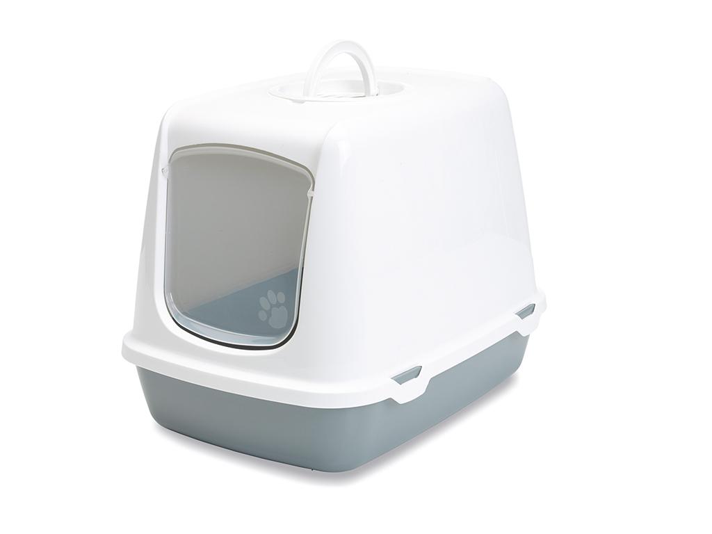 Savic Oscar Cat Litter Box, White/Grey