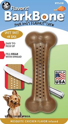 Pet Qwerks Barkbone Mesquite Chicken Flavor Dog Toy, Small