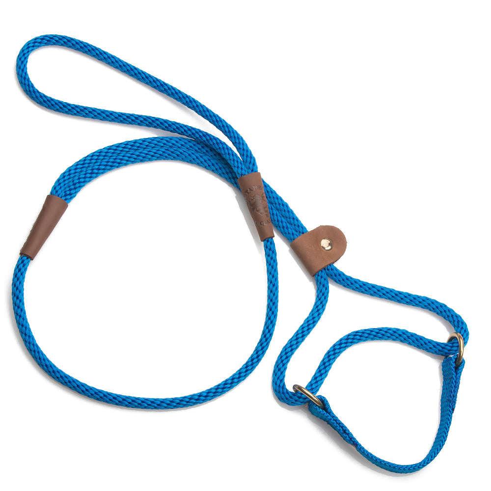 Mendota Pet Small Martingale Slip Walker Dog Collar & Leash, Blue, 3/8-in x 4-ft
