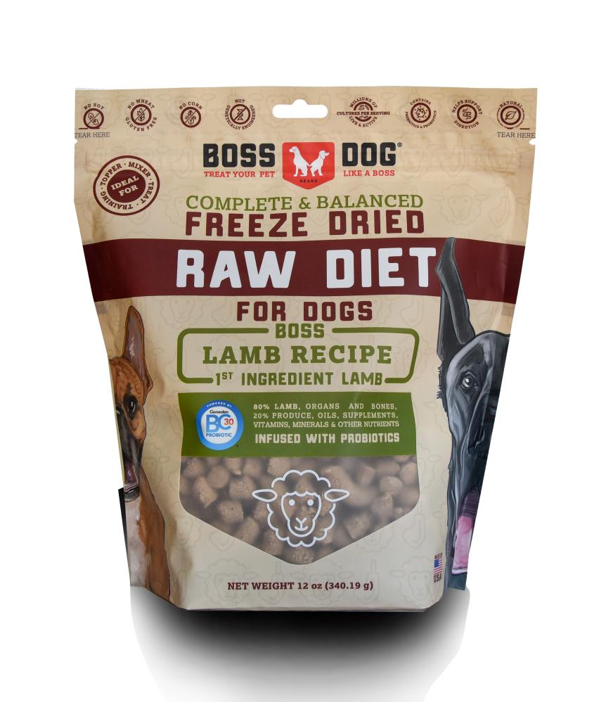 Boss Dog Raw Diet Lamb Recipe Freeze-Dried Dog Food