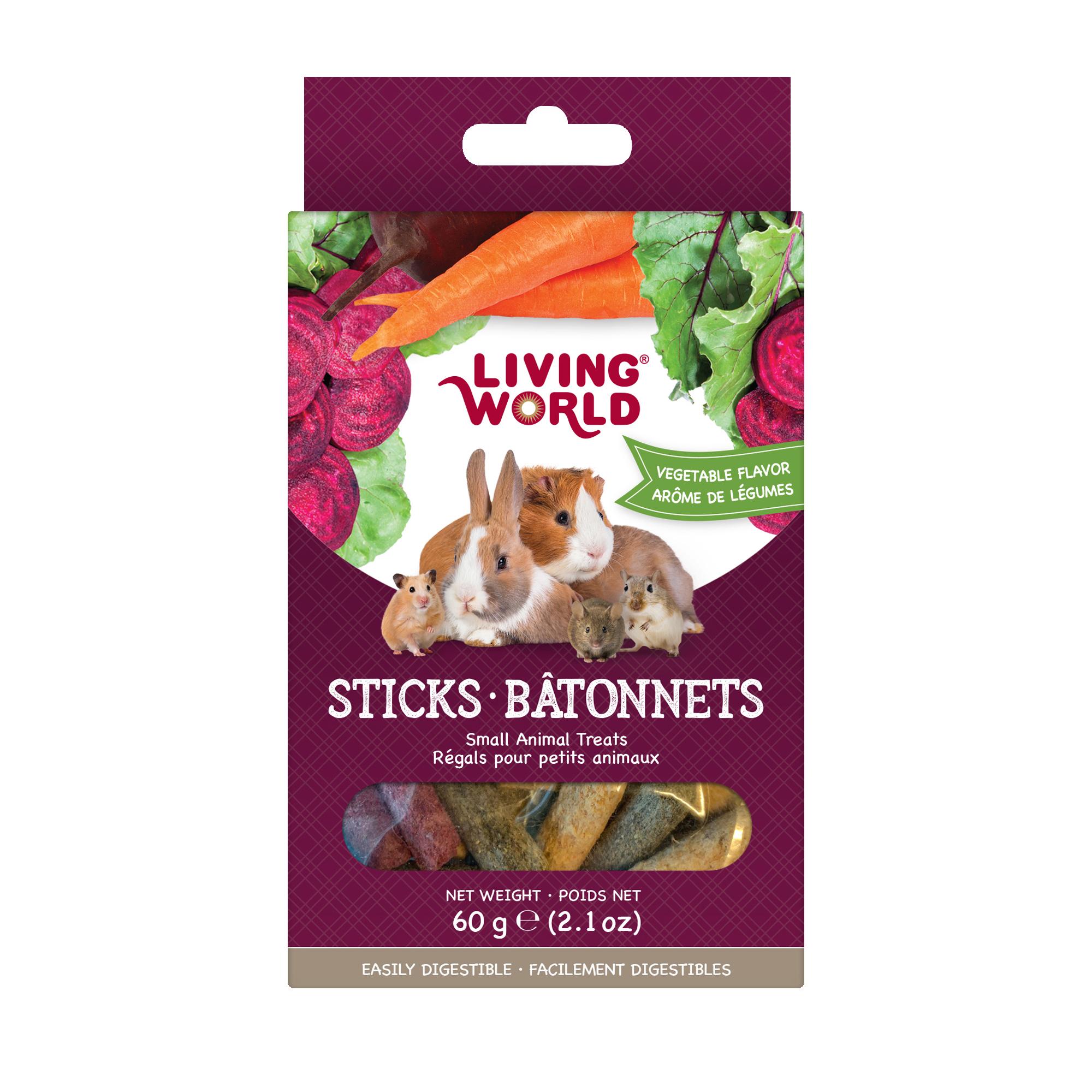Living World Sticks Vegetable Flavor Small Animal Treats, 60-gram