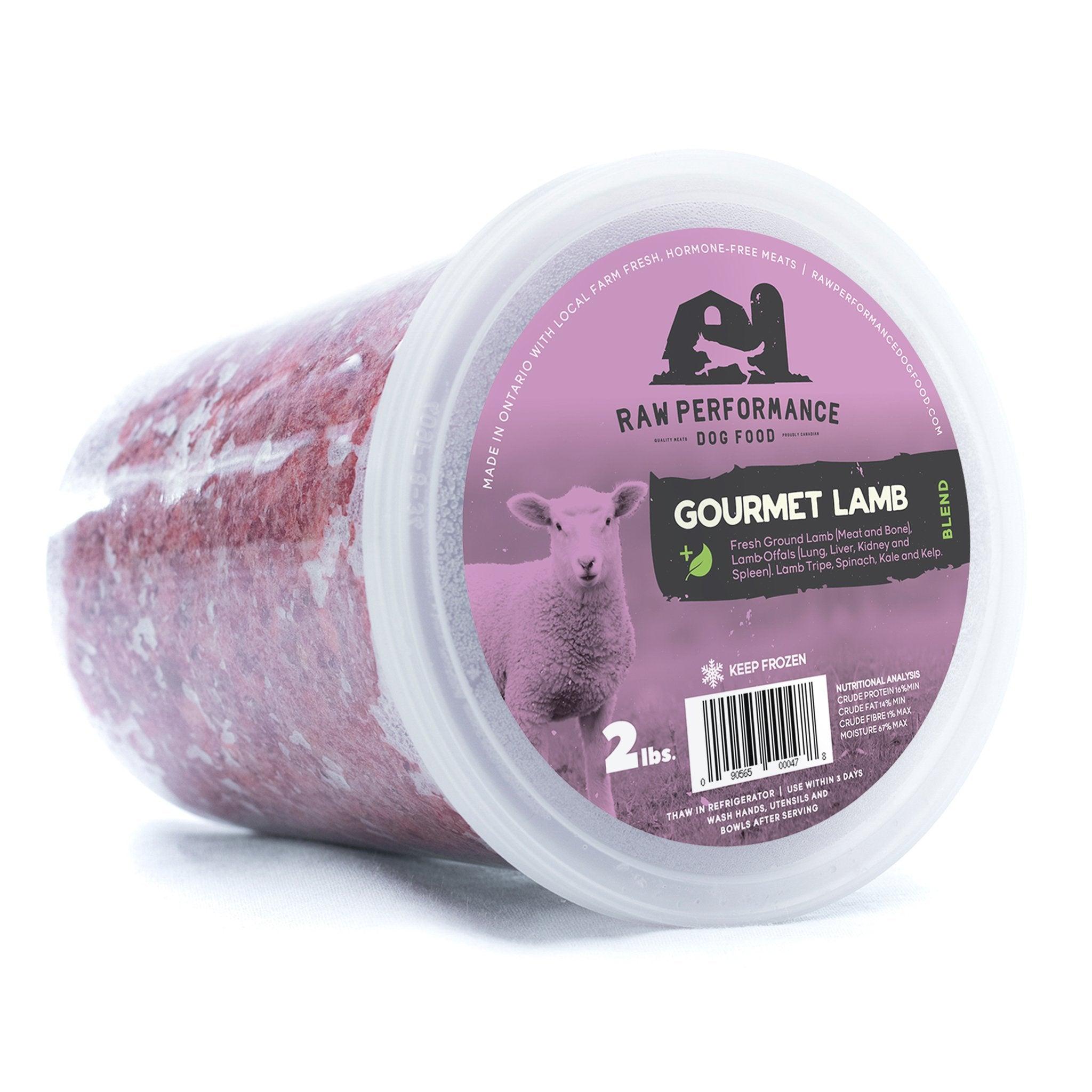 Raw Performance Gourmet Lamb Blend Frozen Dog Food, 2-lb