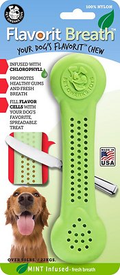 Pet Qwerks Flavorit Breath Mint Flavor Infused Nylon Bone Dog Toy, X-Large
