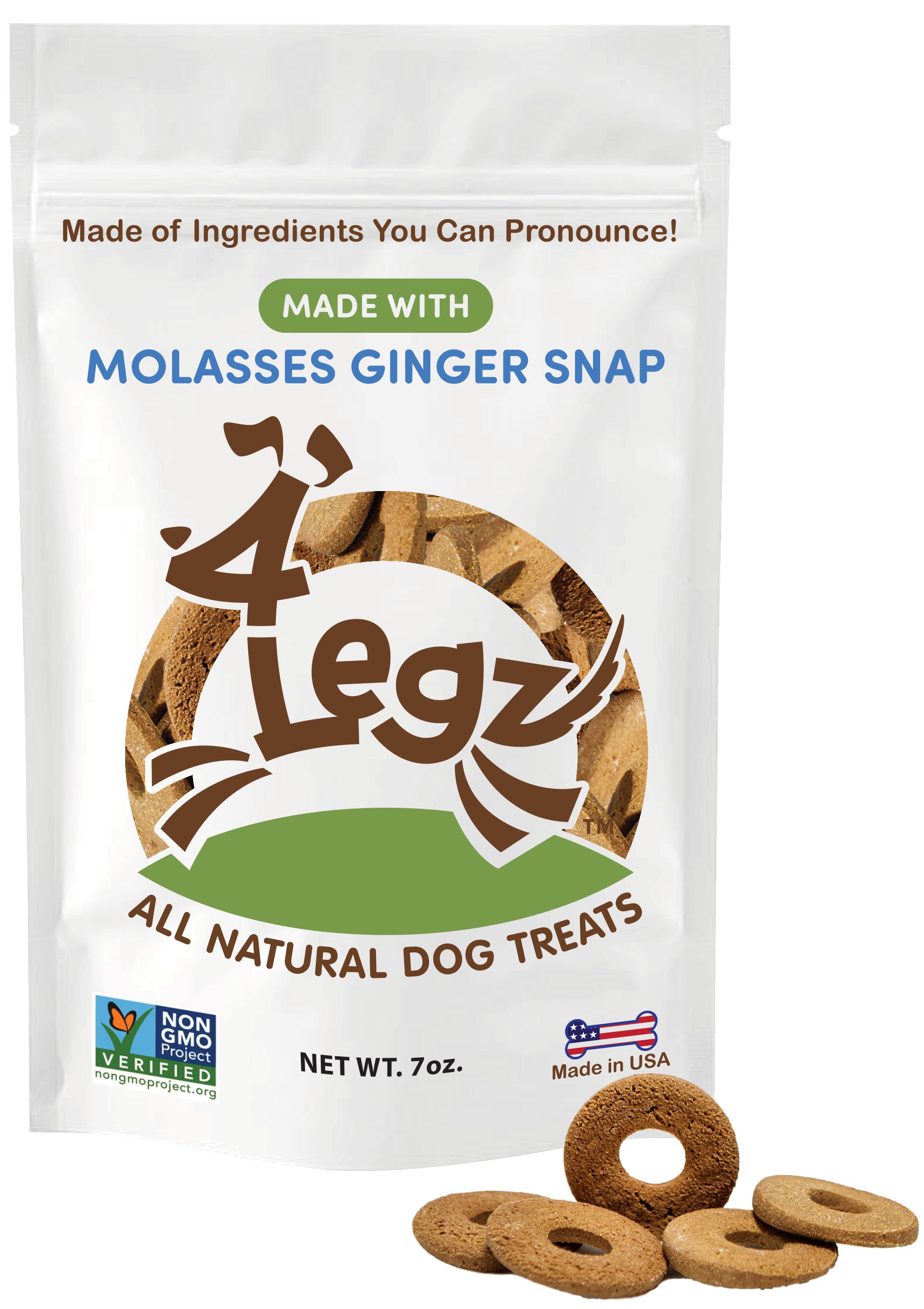 4Legz Molasses Ginger Snap Dog Treats, 7-oz